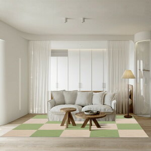 ジョイントマット BOBO タイルカーペット タイルマット 床保護 ズレにくい 洗える カット可能 吸着カーペット ペット猫犬用 掃除ラクラク 防音 床暖房対応 (ライトグリーン*アイボリー,