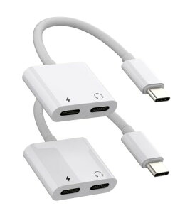 USB-C�w�b�h�z���A�_�v�^�[�i2in1�jDAC���� �f���A��Type-C�W���b�N �[�dAUX�I�[�f�B�I�X�v���b�^�[�R�[�h �Ή�apple �Ή�iPhone15 Pro Max Plus �Ή�iPad Pro Air Mini�p �T���X��Galaxy�Ή��[�d�h���O���P