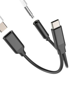 USB C to 3.5mm�C���z���W���b�N�A�_�v�^�[�i2in1�j�Ή�iPhone 16 15 Pro Max �Ή�iPad Apple �Ή�Samsung�Ή� Type-C�[�d�P�[�u�� AUX�I�[�f�B�I �w�b�h�z���h���O�� Android�ԍڗp