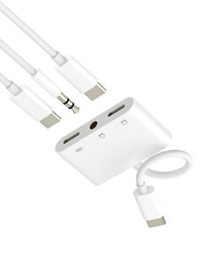 USB C to 3.5mm�C���z���W���b�N�A�_�v�^�[�i3in1�jType-C�[�d�E�I�[�f�B�I�P�[�u�� �Ή�iPhone 16 15 �Ή�iPad�p Apple �Ή�Samsung�Ή� AUX�_�u���w�b�h�z�� �ԍڕϊ���