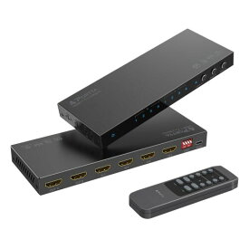 PORTTA 4K 60Hz HDMIマトリックス 4x2 4入力 2出力 スイッチスプリッター Toslink 3.5mmオーディオエクストラクター付き ARC 16種類のEDIDモード 4Kダウンスケール IRリモートサポート HDMI 2.0b HDCP 2.3/2.2