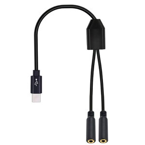 Poyiccot �^�C�vC����3.5mm�AUSB Type-C 3.5mm �I�[�f�B�I �ϊ� �A�_�v�^�[ �ATRRS 4�� ���Xx2-USB Type-C�I�X�i�}�C�N�A�w�b�h�t�H���AGalaxy�AMacBook�Ή��j30cm