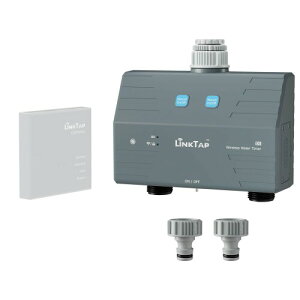 LinkTap D1 2ゾーン無線自動散水タイマー|ゲートウェイ必須|天気・水量・時間による灌漑対応、故障の自動検知&アラート、スマート凍結防止機能、WiFiより広範囲、1.5年電池寿命、2年