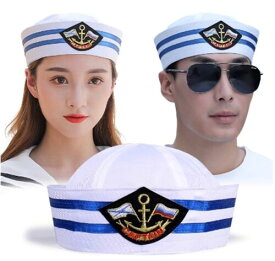 (happykoko) 水兵 帽子 レディース メンズ 海軍 キャップ 軍人 海兵隊 コスプレ 仮装 マリン セーラー 帽 コスチューム ハロウィン 大人 (CAPTAIN)