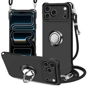 PAILAIMEN iPhone 17 Pro Max �P�[�X �\���b�h�J���[ �l�b�N �����O�t�� �V�����_�[ �A�C�t�H��17 pro max �J�o�[ TPU �ϏՌ� �Ή� iphone 17 pro max �X�}�z�P�[�X ���|�� �΂߂��� ��|�� �X�g���b�v�t��