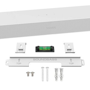 Sonos Ray�T�E���h�o�[�p�T�E���h�o�[�}�E���g�B�K�v�Ȏ��t��������ׂĊ܂܂�Ă��܂��B�t���[�e�B���O�X�^�C���̃T�E���h�o�[�E�H�[���u���P�b�g�B�e���r�̉��܂��͂���ȏ�p