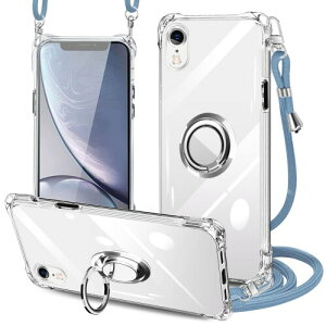 PAILAIMEN iPhone xr �P�[�X �N���A �l�b�N �����O�t�� �V�����_�[ �ϏՌ� �Ή� �A�C�t�H��xr �X�}�z�P�[�X ���|�� �΂߂��� ��|���P�[�X ���� TPU �X�g���b�v�t�� �g�уP�[�X ���^ �y�� �R�t��