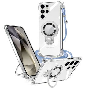 weiaoluo Galaxy s24 Ultra/s25 Ultra �P�[�X �N���A �����O�t�� MagSafe�Ή� �V�����_�[ �M�����N�V�[ S24 Ultra �J�o�[ TPU �ϏՌ� ���� �C�����X�[�d �}�O�l�b�g���� ���߉\ �ی�\�t�g ���O�� ��