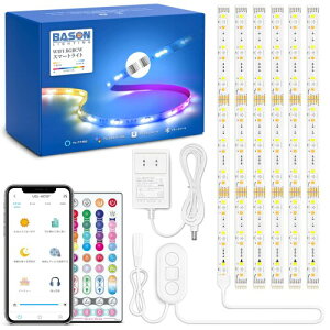 BASON AlexaΉ lede[vCg 0.5M*6{ h RGB WiFi & Bluetooth&APP e[vCg FF\ y Hsv ^C}[@\ J[DIY SMD5050 Px IP54 p ///X/Q[