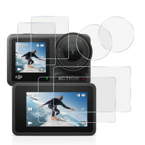 6���Z�b�g ���{���Ɏq���p DJI Osmo Action 4 �K���X�t�B���� �t���ی�t�B���� �p DJI Action 4 �J���������Y�ی�t�B���� �����ߗ� �d�x9H �ϏՌ� ��U�h�~ �����^ �������˂𐧌� �f�l�ł��ȒP