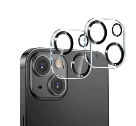 iPhone 14/ iPhone 14 Plus 用 カメラフィルム カメラ保護 カメラカバー 黒縁取り 露出オーバー防止 高透過率 防塵 極薄対応 (2枚セット) (2眼)