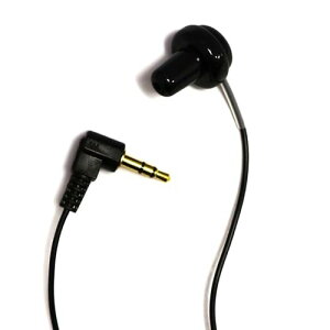 2個セット 片耳イヤホン 有線 ストレートタイプ (テレビ・ラジオ用 病院用) (ストレート/片耳/5m, L型プラグ, ブラック) FMK-EP2405SL5BK2