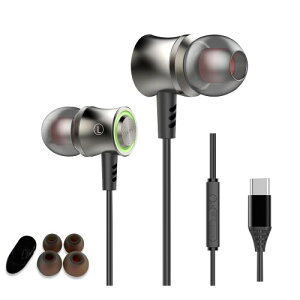 2024新版iPhone1 タイプC イヤホン、有線HiFi、クリア通話、人間工学デザイン、USB-C、重低音絡み防止 遅延なしタイプシー、リモコン付き、カナル型、小型・軽量、防水、iPhone/Android/Galaxy/iPa