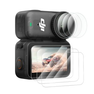 kinokoo DJI Osmo Nano �ی�t�B���� 3�� �A0.25mm �d�x9H �����K���X�X�N���[���v���e�N�^�[���\�t�g TPU�����Y�ی�t�B���� �Z�b�g �AOsmo Nano�p ���h�~���w��h�~���ϏՌ� �ی�t�B�����ADJI �I