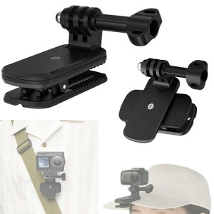 DJI Osmo Action 6/5 Pro/4 3/OSMO POCKET 4 3 2/Osmo Nano/Gopro �V���[�Y 13-5�Ή� 360��]�o�b�N�p�b�N�N���b�v �o�b�N�p�b�N�}�E���g �X�q��o�b�N�p�b�N�̃X�g���b�v�Ɏ��t���\ �p�x�����\, Insta3