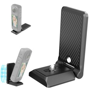PULUZ �܂肽���ݎ����CL�u���P�b�g�}�E���g�x�[�X�X�^���h Insta360 X4 / X5 & DJI OSMO Pocket 4/3�p �}�O�l�b�g�X�e�A�����O�z���_�[�u���P�b�g 1/4�l�W�t�� Insta 360�A�N�V�����J�����p �N�C�b�N