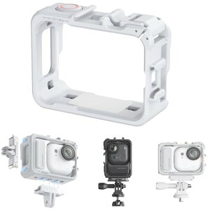 Insta360 GO Ultra �Ή� �J�����P�[�W ABS �ی�t���[��,�}�E���g �R�[���h�V���[�t��,�T�|�[�g���� �����B�e �ڑ��\ �O�r ���B��_ �}�C�N (White)