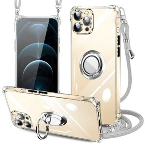 iPhone 12 pro �P�[�X �N���A �l�b�N �����O�t�� �V�����_�[ �ϏՌ� �Ή� �A�C�t�H��12 pro �X�}�z�P�[�X ���|�� �΂߂��� ��|���P�[�X ���� TPU ���^ �y�� �R�t�� �΂߂��� �D��X�g���b�v�t