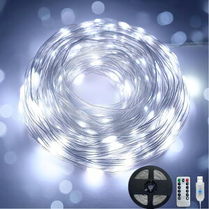 NAqiClearhilljFairy Lights 20 M/65 FT CoolWhite 200 LED USBR[hVAvAhARƃ^C}[tAQANX}Xc[ACeA8ނ̃[hv