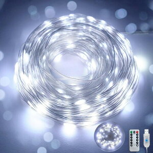 NAqiClearhilljFairy Lights 10 M/32 FT CoolWhite 100 LED USBR[hVAvAhARƃ^C}[tAQANX}Xc[ACeA8ނ̃[hv
