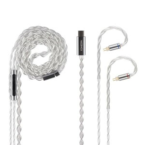 NICEHCK SP4 �C���z�����P�[�u�� 0.78mm 2Pin CX31993��DAC�f�R�[�h�`�b�v 4�{���_�f��OFC+�⃁�b�L���_�f��OFC�P�[�u�� Type-C�v���O �����p�P�[�u�� �}�C�N�t�� hifi���P�[�u�� �������R�l�N�^ 1.2m DI