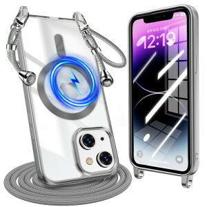 iPhone 14 �p �P�[�X �N���A �V�����_�[ �ϏՌ� �A�C�t�H�� 14 �p �P�[�X Magnetic�Ή� �X�g���b�v�z�[���t�� ���|�� �R�t�� TPU �΂߂��� ��|���P�[�X ���������\ ���O���\ �����h�~ ��