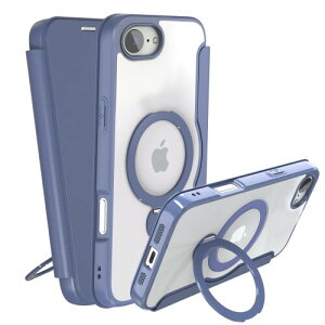 IIKAYO iPhone 16e p P[X 蒠^ J[h[ wʃNA MagSafeΉ Ot 360°]X^hy ^ ϏՌ Sʕی cΉ U[f }OZ[tΉ  