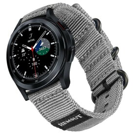 Samsung Galaxy Watch Band Hemsutスマート・ウオッチ交換バンド Samsung Galaxy 40mm Watch 4/ 42mm watch 4 Classic/ 45mm Watch 3に対応 ブラック?ブルー?グレー?グリーン ソフトなナイロン製smart watchバンド 時