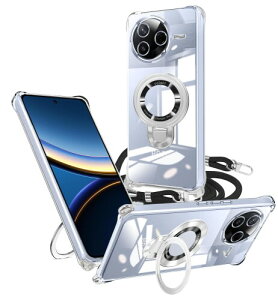 For Xiaomi POCO F7 Pro 5G �P�[�X �N���A �����O�t�� �V�����_�[ �A���[�Y POCO F7 Pro�J�o�[ �ϏՌ� xiaomi poco f7 pro �X�}�z�P�[�X �c�����Ή� �}�O�l�b�g���� ���߉\ �ی�\�t�g ���O�� ���^ TPU