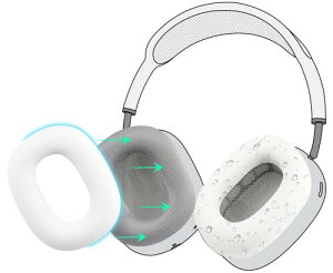 SOULWIT �C���[�p�b�h �J�o�[ �P�[�X for AirPods Max �p ���΍�V���R���C���[�J�o�[ �ȒP�N���[�j���O �ی�P�[�X �����򉻂Ȃ� �h�o �W���ł̃G�N�T�T�C�Y�ɉ��K�t�B�b�g (�z���C�g-1�y�A)