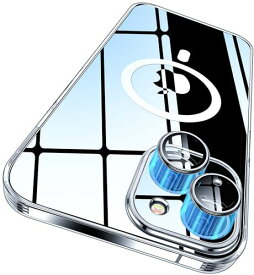 HUOYUO 対応 iPhone 15 Plus ケース?力 N52 マグネット搭載 磁石 磁気 リング 付き ワイヤレス充電 透明 米軍MIL規格 耐衝撃 傷に強い背面 黄変防止 ストラップホール付き 対応 マグセーフ 対応