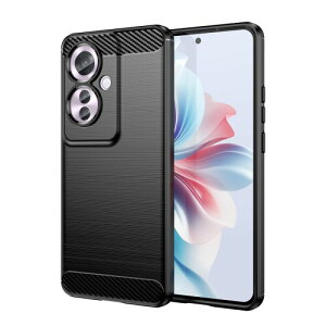 OPPO Reno11 A 5G 用の スマホケース Reno11a 5G 用の ケース カバー ケース 炭素繊維カバー (素材/TPU) 指紋防止 滑り止め 薄型 軽量 耐衝撃 簡易脱着 ソフトケース カラー:黒