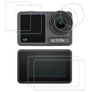 HUAKE DJI Osmo Action 4 �ی� �t�B�����K���X�t�B���� DJI Osmo Action 4 �p ���Y�Ɏq�f�ސ� ���� �K���X �w��h�~ �t�� �ی� �t�B���� �����Y�J�o�[