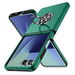 WOYSOBA �K�� Galaxy Z Flip7 �p�P�[�X �����O�t�� �ϏՌ� TPU �ԍڃz���_�[�Ή� �O���[��