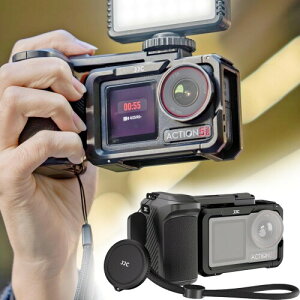 JJC Dji Osmo Action 5 Pro �n���h�� �V���b�^�[�O���b�v Osmo Action 5 Pro �P�[�W �莝���B�e�̈��萫�Ƒ��쐫���� �A���~+ABS�ގ� �y�� �d�r���[/�������֗��@�J�����ی� �����h�~ �ϏՌ� �C�菝�h