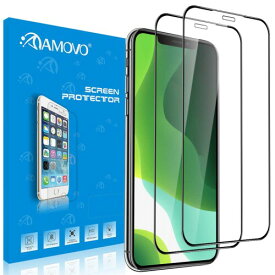 AMOVO iPhone 11 用 ガラスフィルム iPhone 11 /Xr 対応 ｢独創デザイン｣ 日本旭硝子材 ケースに対応 iPhone 11 用 フィルム 6.1インチ Face IDに対応 自己吸着 硬度9H 薄さ0.26mm 気泡レス 高透過率 指紋