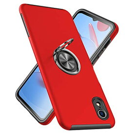 iphone xr 用 ケース 耐衝撃 米軍MIL規格取得 TPU+PC 衝撃吸収 カバー レンズ保護 リングつき 指紋防止 360°回転 車載ホルダー対応 スタンド機能 防塵 薄型 落下防止 擦り傷防止 アイフォン xr