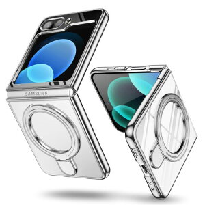HAYNJWSLB �Ή� Galaxy Z Flip5 5G �p�� �P�[�X �����O�t�� �N���A ���b�L���H �ϏՌ��J�o�[ �X�^���h�@�\ �ԍڃz���_�[ PC ���� �y�� �d�C���b�L �܂肽���� ������� ��̌^ ���C�����X�[�d �n