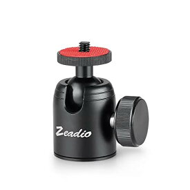 Zeadio三脚ミニ雲台 カメラ、ビデオカメラ、デジタル一眼レフ、一脚、スライダー、三脚、セルフィースティックなどのための1/4 "および3/8"ネジ穴付き金属マウントアダプター