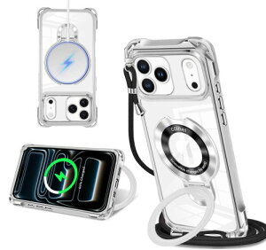 baodunwei iPhone 17ProMax �N���A �P�[�X MagSafe �Ή� �X�g���b�v�t�� �V�����_�[�^�C�v �؍��� ���炵�� �V���v�� ���Γ��� �X�^���h�@�\ �c�����Ή� �ϏՌ��� iPhone 17promax �y�� ���^ ���ϖh�~