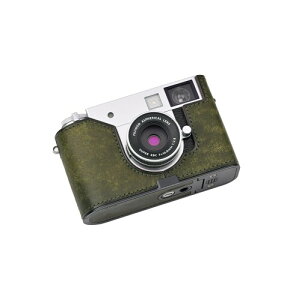 CLC handmade �Ή� Fuji x-half/Fuji x-half ��p �J�����P�[�X �J�����J�o�[ �J�����o�b�O �{�v ���w���v�{��+���^���x�[�X�v���[�g (Matte Green)