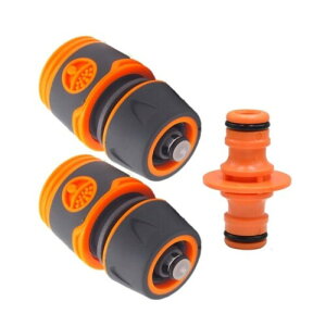 K-Gmainte 止水コネクタ ホース内径12〜16mm対応 蛇口アダプター 散水コネクタ ニップル 変換 ワンタッチ接続 ホースリール対応 水ストップ 止水ジョイントセット (止水セットA)