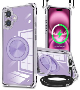 GULEIYAA iPhone 16 Plus �p �P�[�X �c�����Ή� 360° ��]�X�^���h �����O �}�O�l�b�g���� MagSafe �Ή� ���C�����X�[�d�Ή� �� phone 16plus �P�[�X ���|�� �΂߂��� ��|�� �ϏՌ� �ԍڃz���_�[ �Ή�