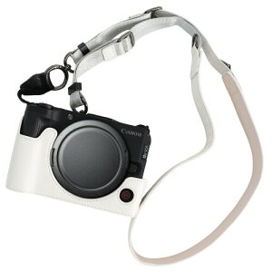 VOVMOEYA Canon EOS R50 V�p�J�����P�[�X�Aeos r50v�n�[�t�P�[�X�A�V�����_�[�X�g���b�v�t��PU���U�[�P�[�X�Z�b�g - ���m�ȃt�B�b�g�A�O�r�Ή�, �z���C�g, �r���[�e�B�[�P�[�X