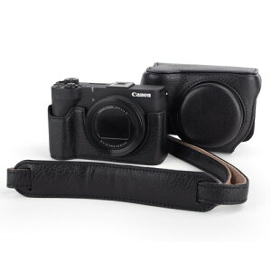 kinokoo Canon V1 �P�[�X�ACanon Powershot V1 Vlog�J�����p�APU���U�[�_�[�}�g�O���t�ی�J�o�[ Canon V1�p�A���O���\�ȃL�����[�P�[�X�A���߉\�ȃV�����_�[�X�g���b�v�t�� (�u���b�N)