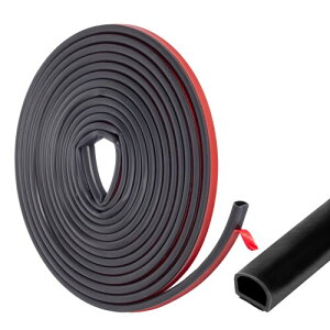 高密度シリコーンゴム素材 隙間テープ すきまテープ 隙間 室内ドアと窓を密封する 高い柔軟性シーリングストリップ 自己接着 気密 防音 防水 防風 保温 老化しにくい(9mm*8mm*6M、ブラッ