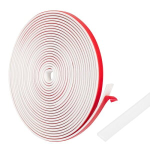 高密度シリコーンゴム素材 隙間テープ すきまテープ 隙間 室内ドアと窓を密封する 高い柔軟性シーリングストリップ 自己接着 気密 防音 防水 防風 保温 老化しにくい(9mm*2mm*6M、ホワイ