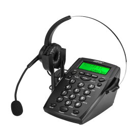 AGPTEK コールセンター電話機 有線片耳ヘッドセット付き 録音機能 ノイズキャンセル LED発信者番号表示 日本語取扱説明書付き ハンズフリーコールセンター用 業務用 ビジネス 電話カウン