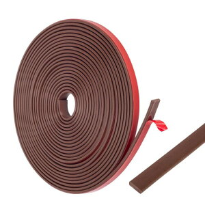 高密度シリコーンゴム素材 隙間テープ すきまテープ 隙間 室内ドアと窓を密封する 高い柔軟性シーリングストリップ 自己接着 気密 防音 防水 防風 保温 老化しにくい(9mm*2mm*6M、ブラウ