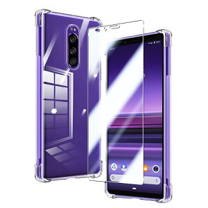 �Ή� Sony Xperia 1 J9150 SO-03L SOV40 �P�[�X �N���A TPU �ی�P�[�X �J�o�[�w�� + Xperia1 �K���X�t�B���� �t�B���� ���{���Ɏq�� �t�B���� �����K���X �d�x9H �����ߗ� ��U�h �����K���X�w��h�~